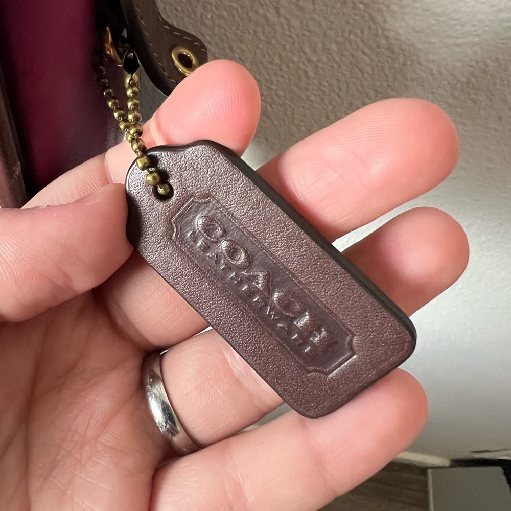 Coach Original Leather Magenta and Brown Crossbody Bag - EUC - No Call Outs - Picture 13 of 14